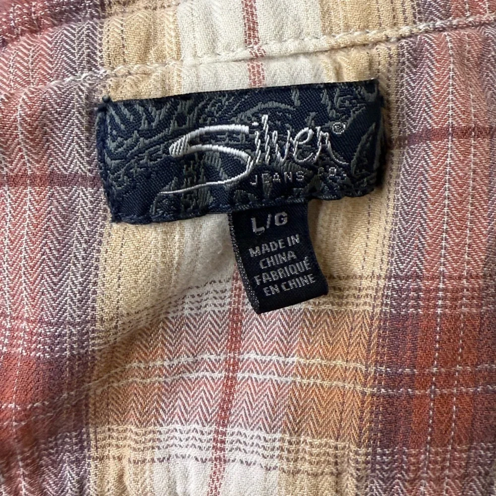 Silver Jeans Women’s Plaid Flannel Shirt | Soft Brushed Cotton Western Style - Picture 4 of 5